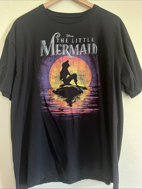 Disney Tops - Disney Black Tee with The Little Mermaid Sunset Silhouette